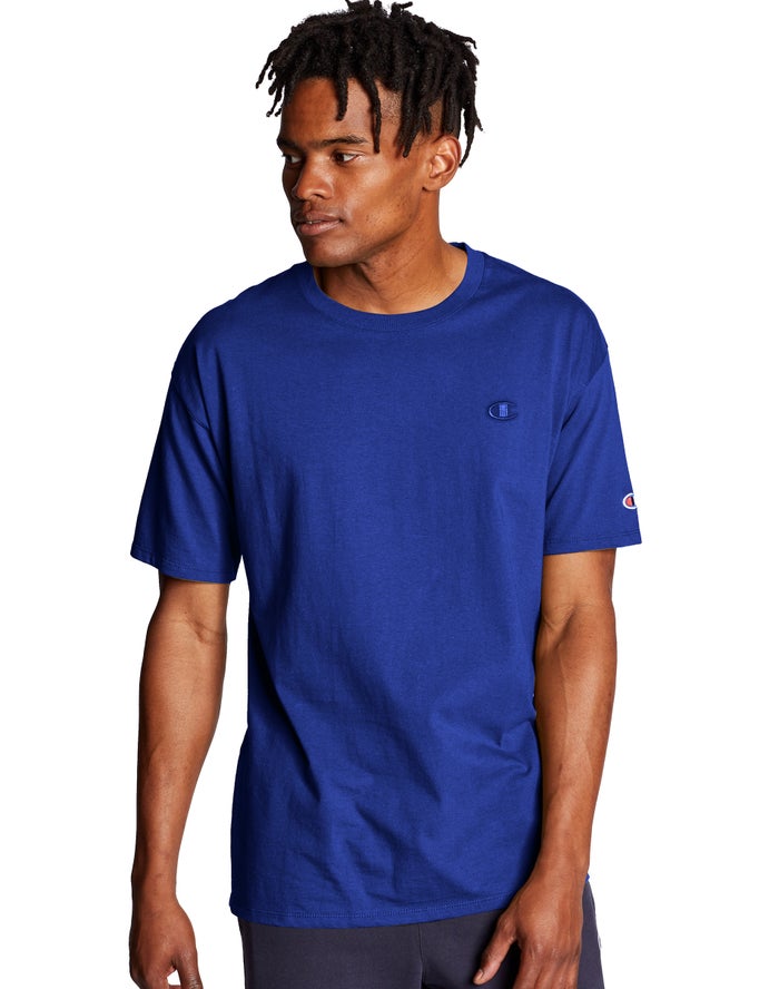 Champion T-Shirt Heren - Blauw - Classic Jersey ( 367518-CNF )